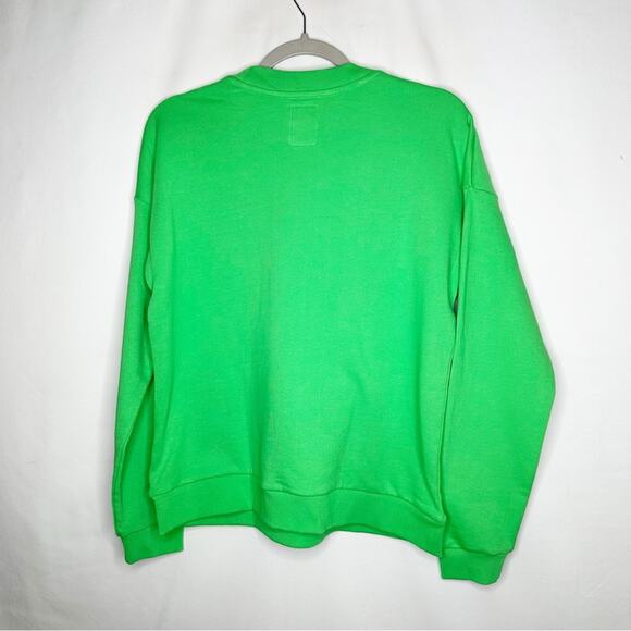 ZGY DENIM Zee Oversized Sweatshirt Electric Green NWT in XS - Picture 5 of 5